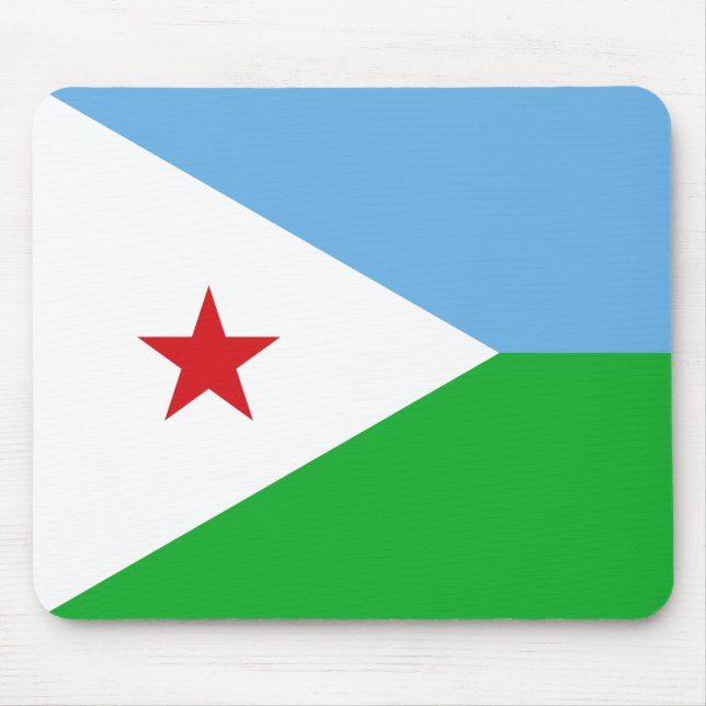 Djibouti Flagga Musmatta (Framsidan)