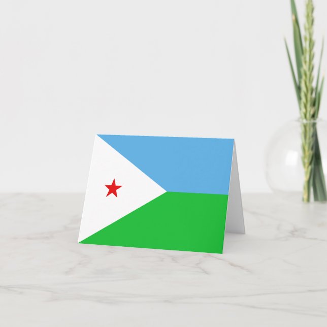 Djibouti Flagga Notkort Kort (Framsida)