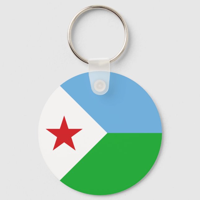 Djibouti Flagga Nyckelring (Framsida)