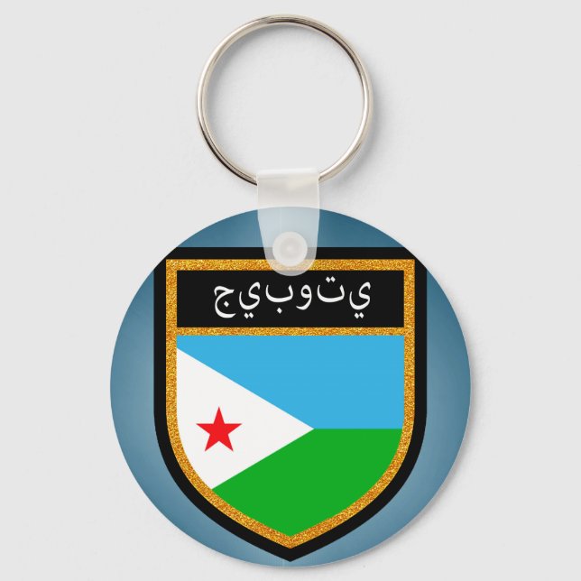 Djibouti Flagga Nyckelring (Framsida)