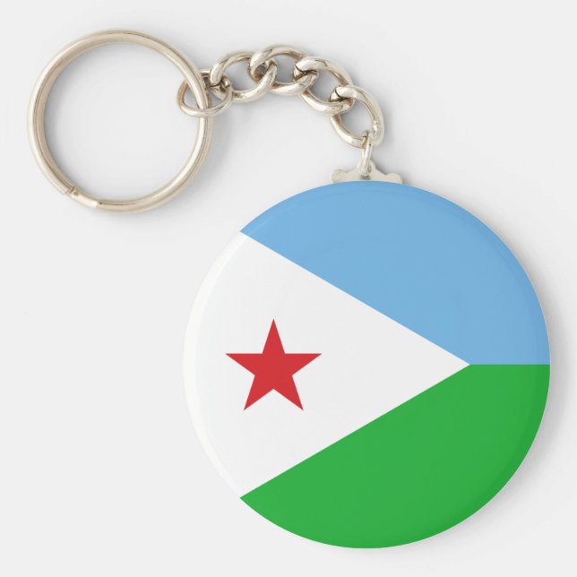 Djibouti Flagga Nyckelring (Framsidan)