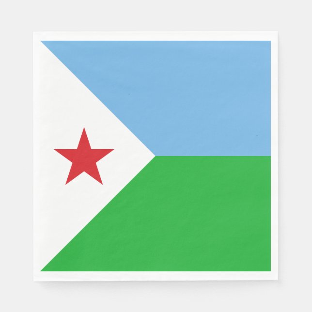 Djibouti Flagga Pappersservett (Framsidan)
