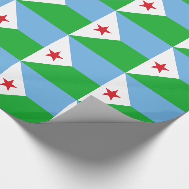 Djibouti Flagga Presentpapper (Hörn)