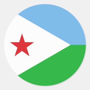 Djibouti Flagga Runt Klistermärke