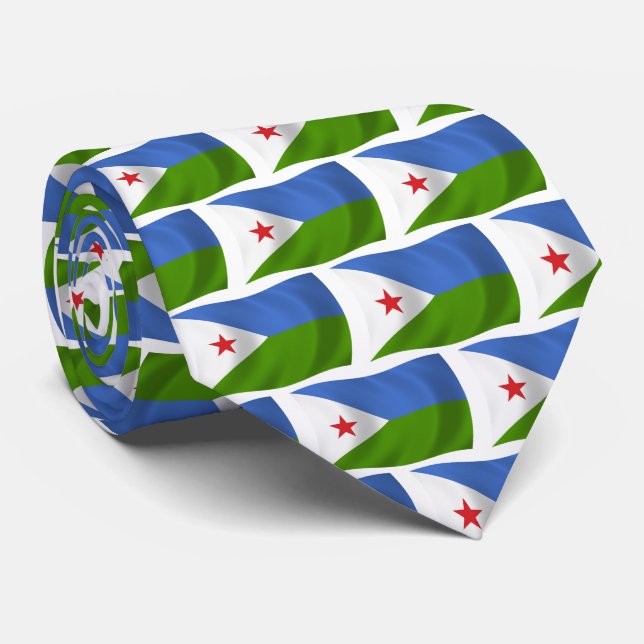 Djibouti Flagga Slipknot Slips (Rullad)