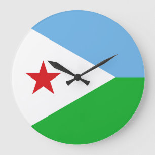 Djibouti flagga stor klocka