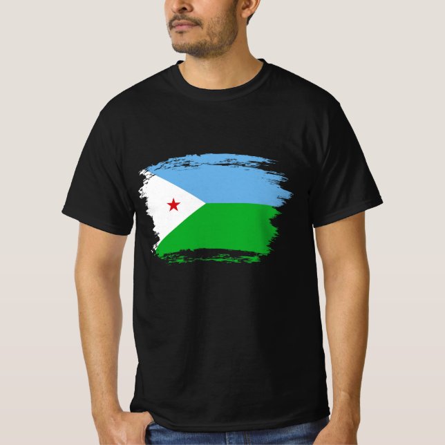 Djibouti flagga t shirt (Framsida)