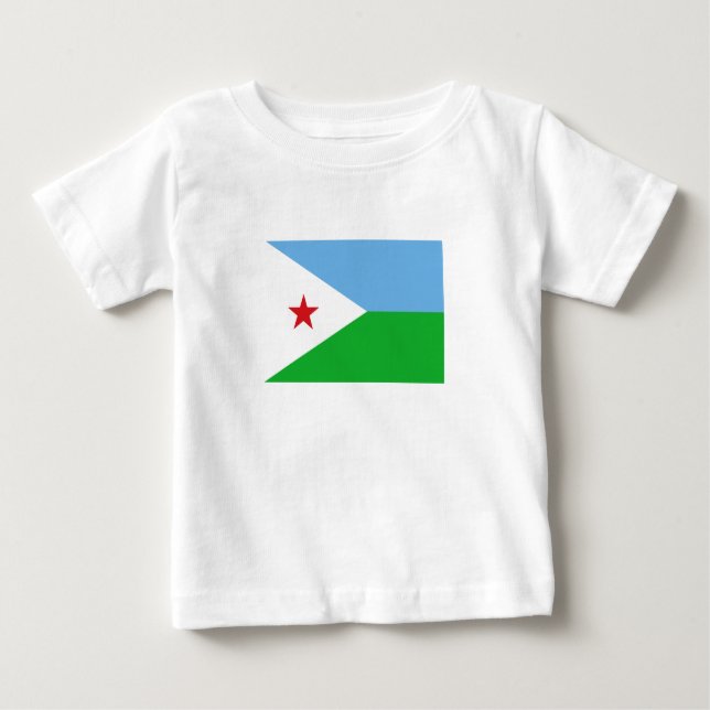 Djibouti Flagga T Shirt (Framsida)