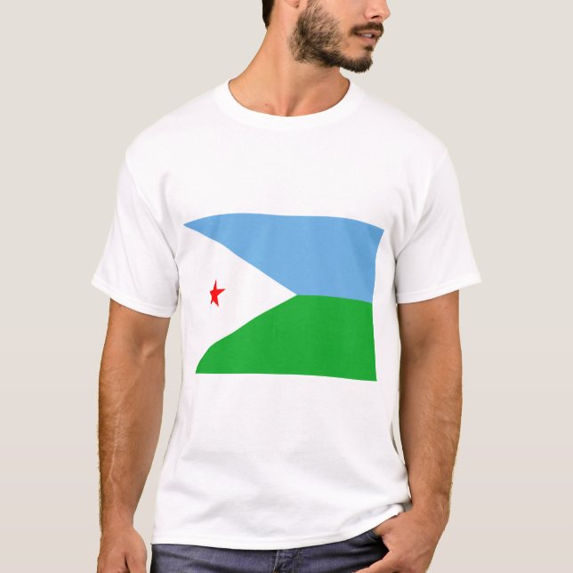 djibouti flagga t shirt (Framsida)