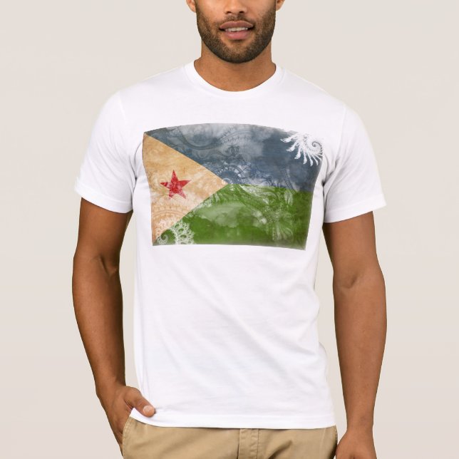 Djibouti flagga t shirt (Framsida)