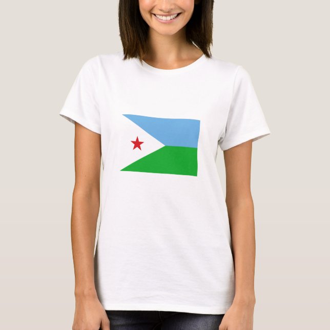 Djibouti Flagga T Shirt (Framsida)