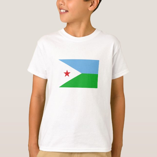Djibouti Flagga T Shirt (Framsida)