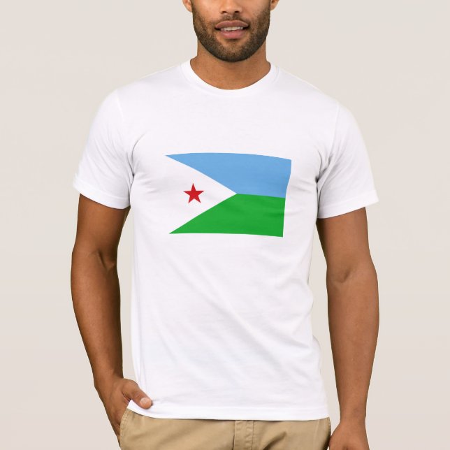 Djibouti Flagga T Shirt (Framsida)