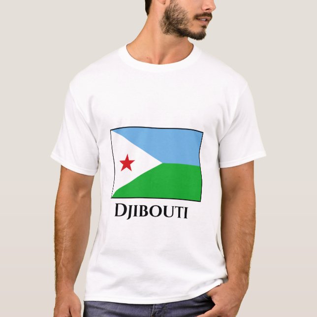 Djibouti Flagga T Shirt (Framsida)