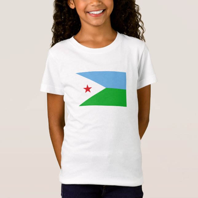 Djibouti Flagga T Shirt (Framsida)