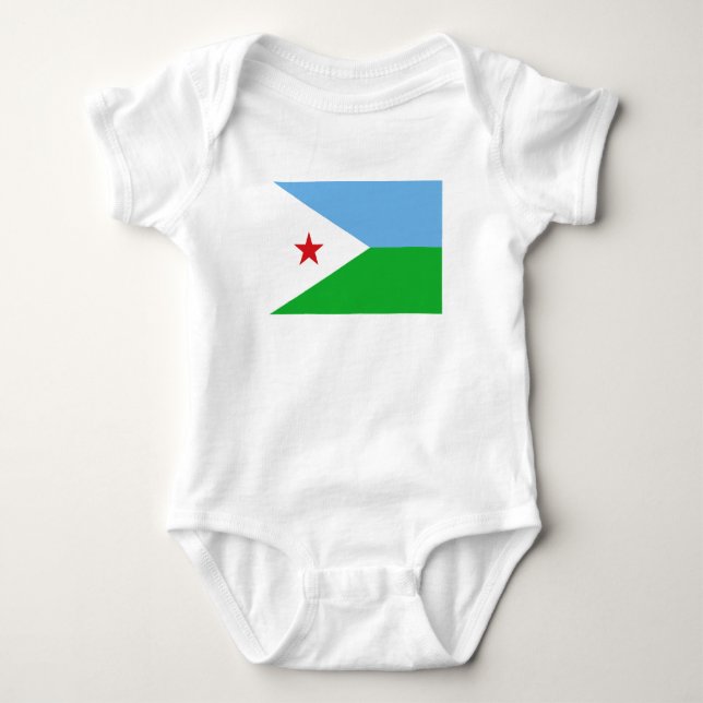 Djibouti Flagga T Shirt (Framsida)