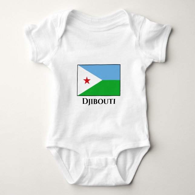 Djibouti Flagga T Shirt (Framsida)
