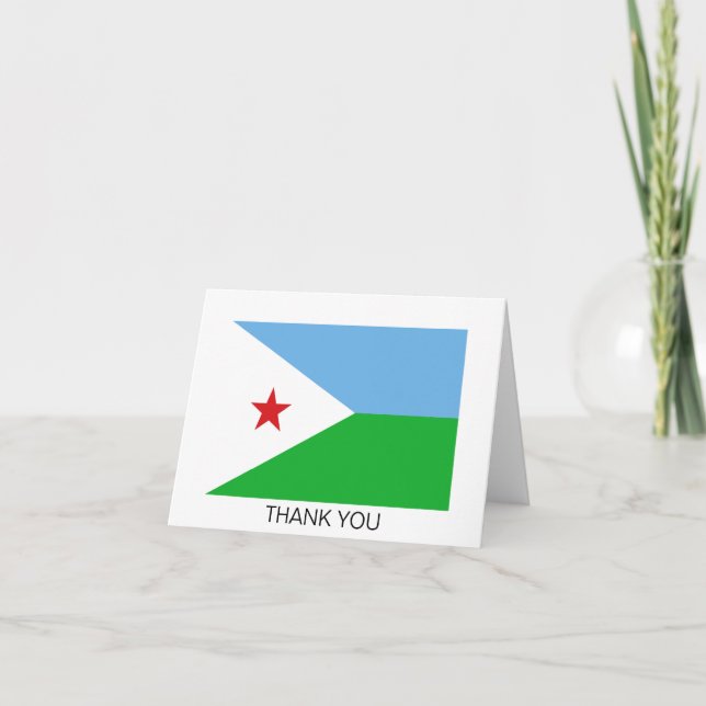 Djibouti Flagga Tack Kort (Framsida)