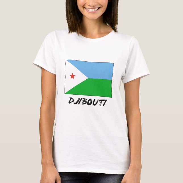 Djibouti flagga tee (Framsida)