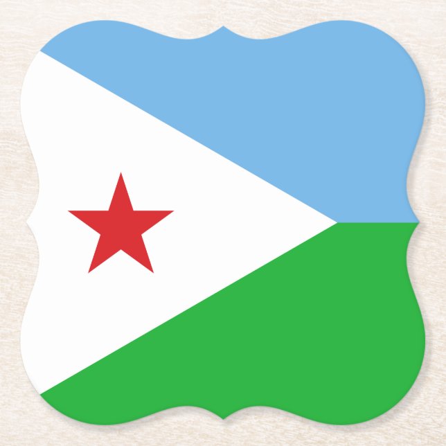 Djibouti Flagga Underlägg Papper (Framsida)