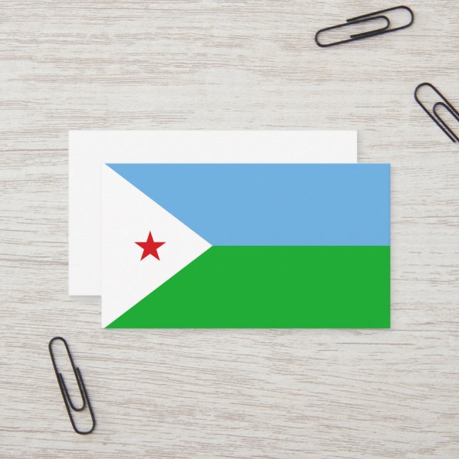 Djibouti flagga visitkort (Fram/Back In Situ)
