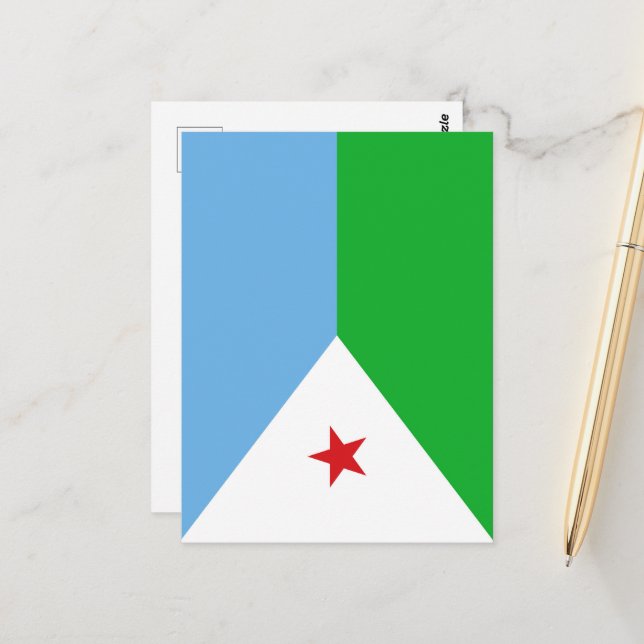 Djibouti flagga vykort (Fram/Back In Situ)