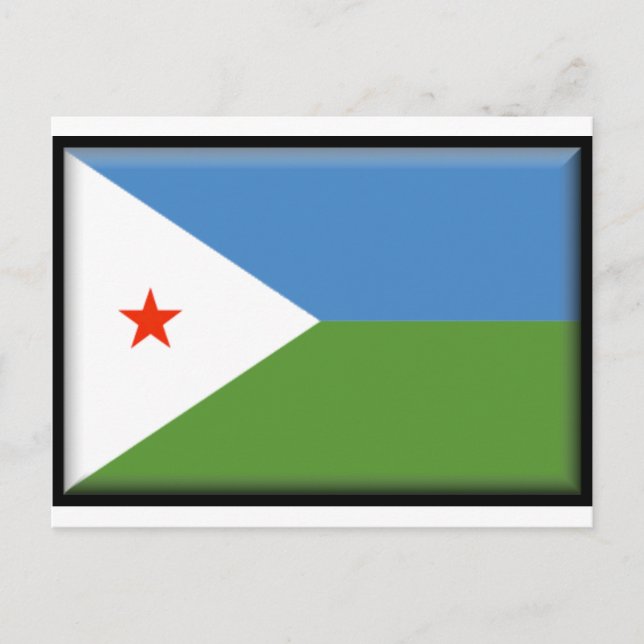 Djibouti Flagga Vykort (Framsida)