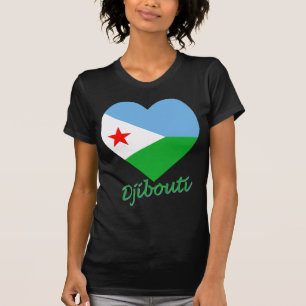 Djibouti flaggahjärta t shirt