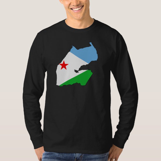 Djibouti flaggakarta DJ Tee (Framsida)