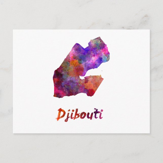 Djibouti in watercolor vykort (Framsida)