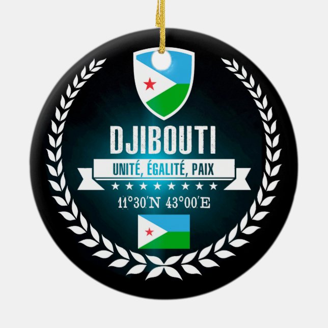 Djibouti Julgransprydnad Keramik (Baksidan)