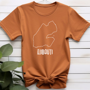 Djibouti Landkarta Djiboutisk Nation Gräns Linje T Shirt