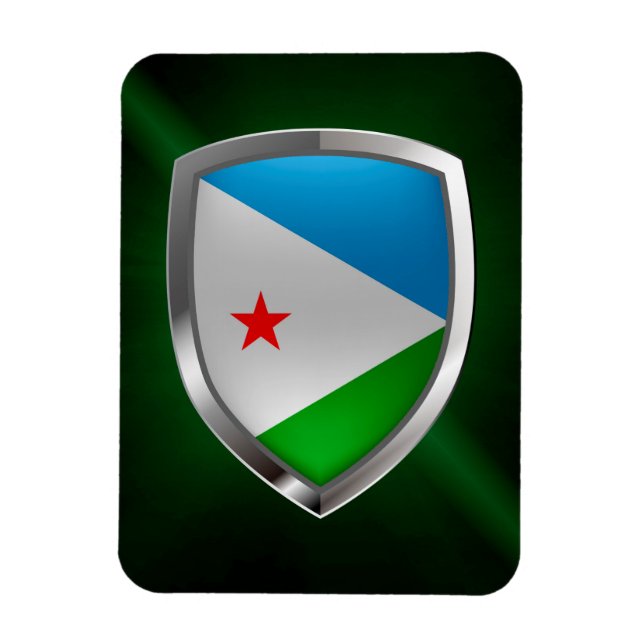 Djibouti Mettalic Emblem Magnet (Vertikal)