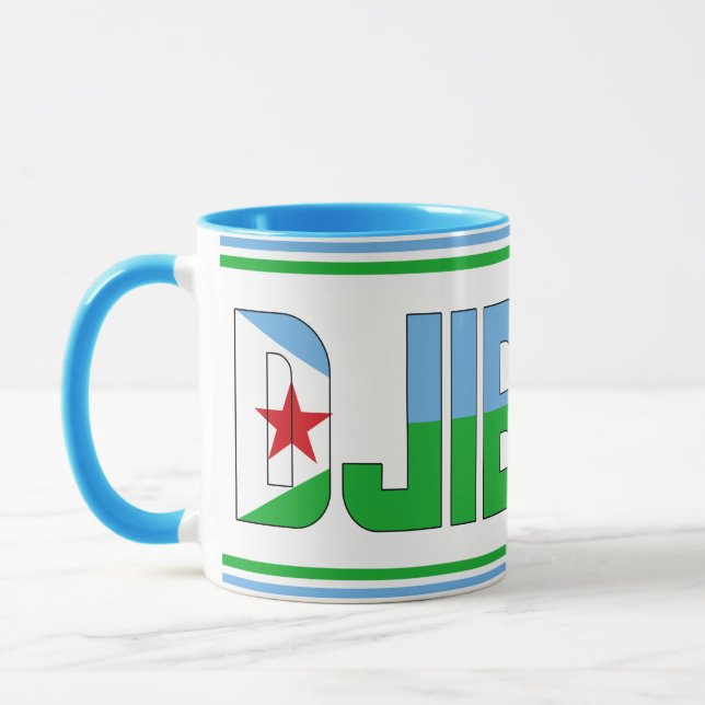 Djibouti National Flagga Patriotic Coffee Mugg (Vänster)