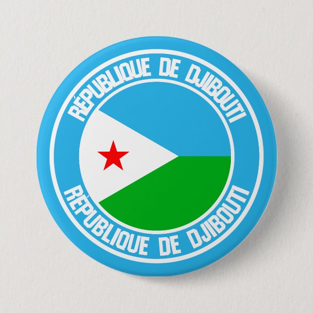 Djibouti Round Emblem Knapp (Framsida)