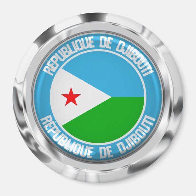 Djibouti Round Emblem Magnet (Framsidan)