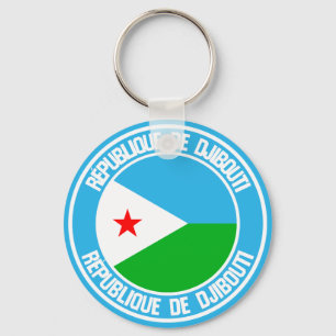 Djibouti Round Emblem Nyckelring
