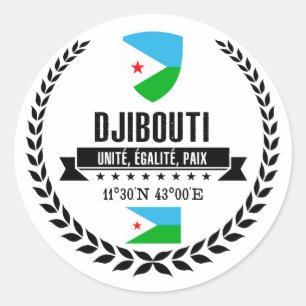 Djibouti Runt Klistermärke