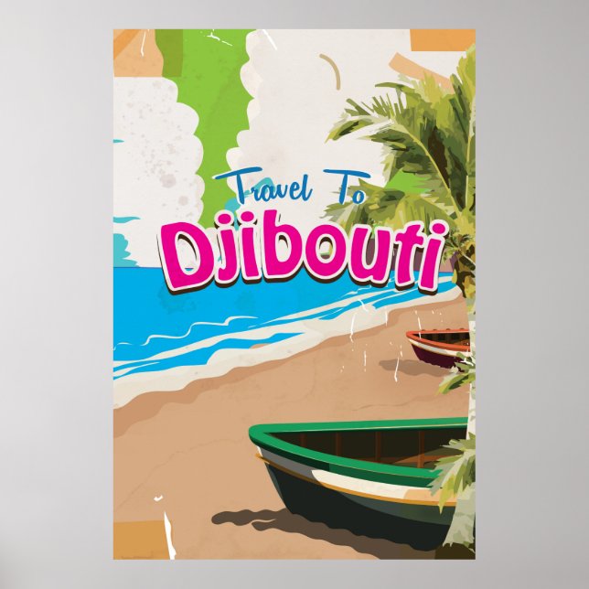 Djibouti vintage reseaffisch poster (Framsidan)