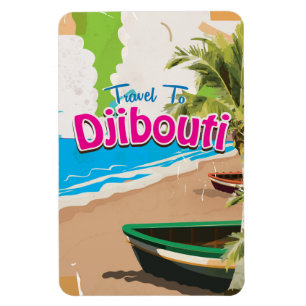 Djibouti vintage resor poster magnet