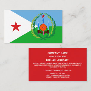 Djiboutian Flagga & Jacka av Arm, Flagga Djibouti Visitkort