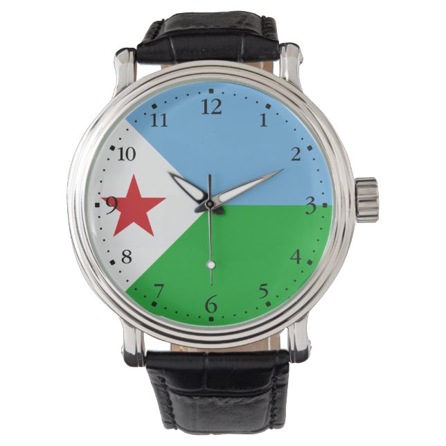 Djiboutis flagga armbandsur (Framsida)