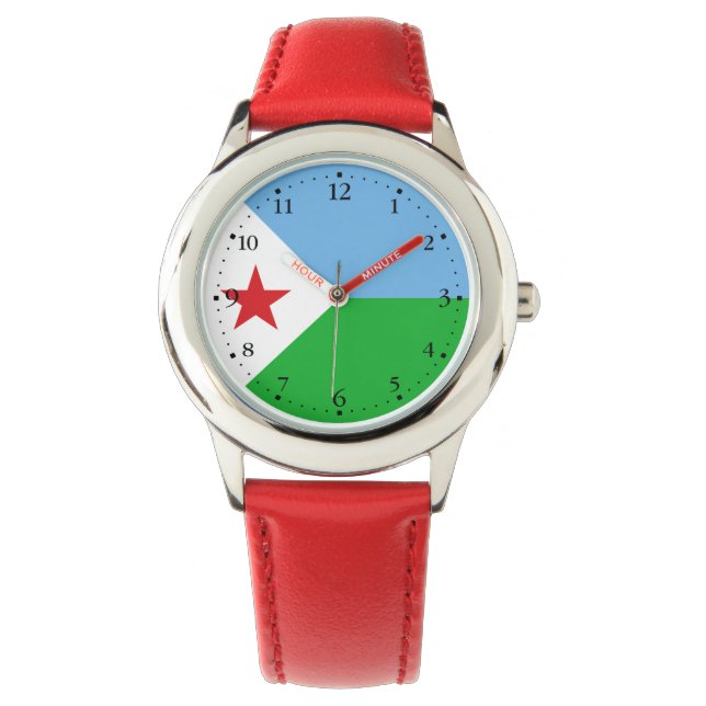 Djiboutis flagga armbandsur (Framsida)