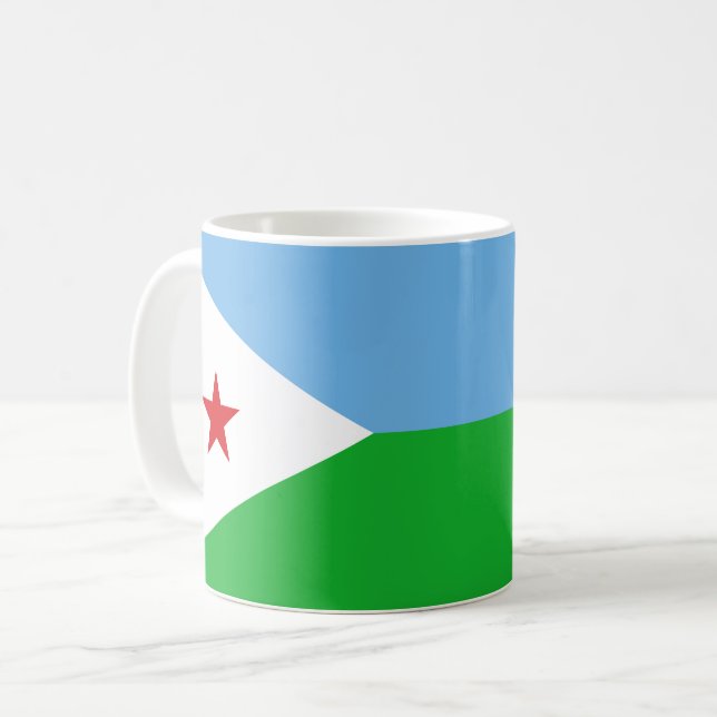 Djiboutis flagga kaffemugg (Framsida vänster)