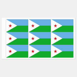 Djiboutis flagga klistermärke