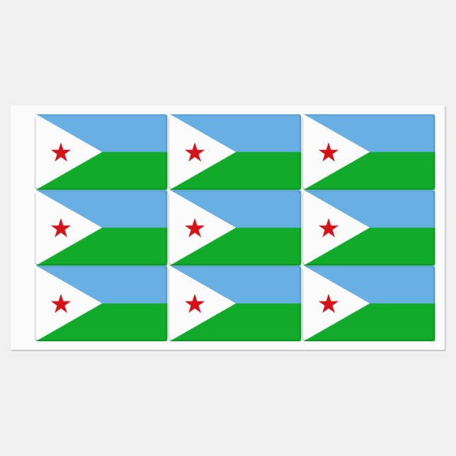 Djiboutis flagga klistermärke (Ark)