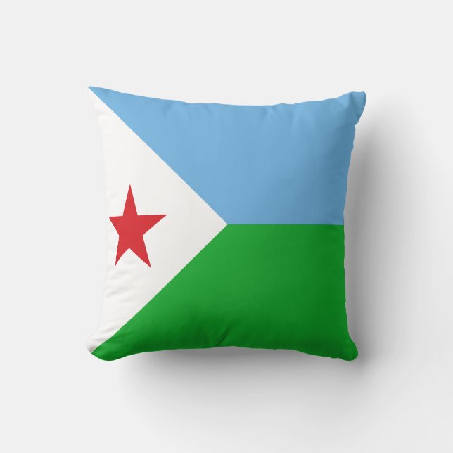 Djiboutis flagga kudde (Framsida)