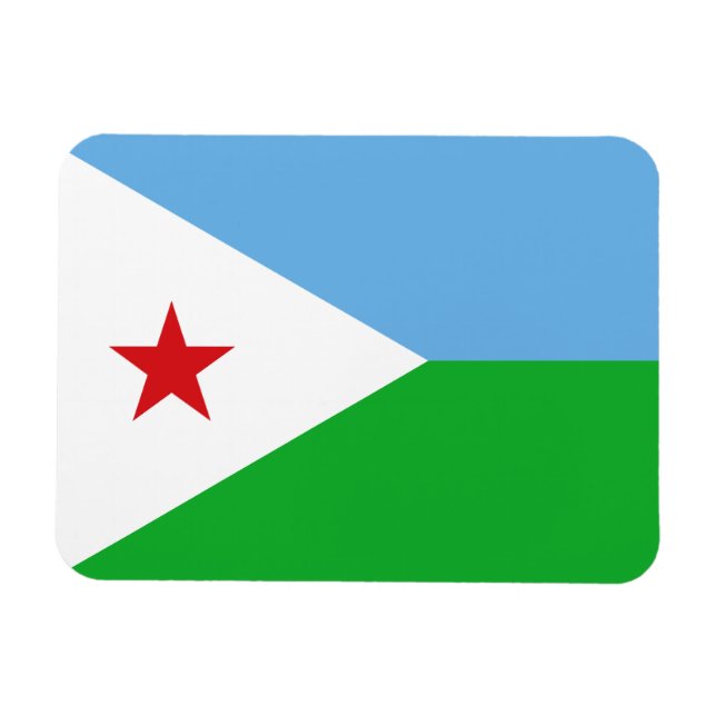 Djiboutis flagga magnet (Horisontell)