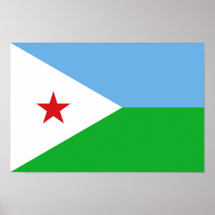 Djiboutis flagga poster