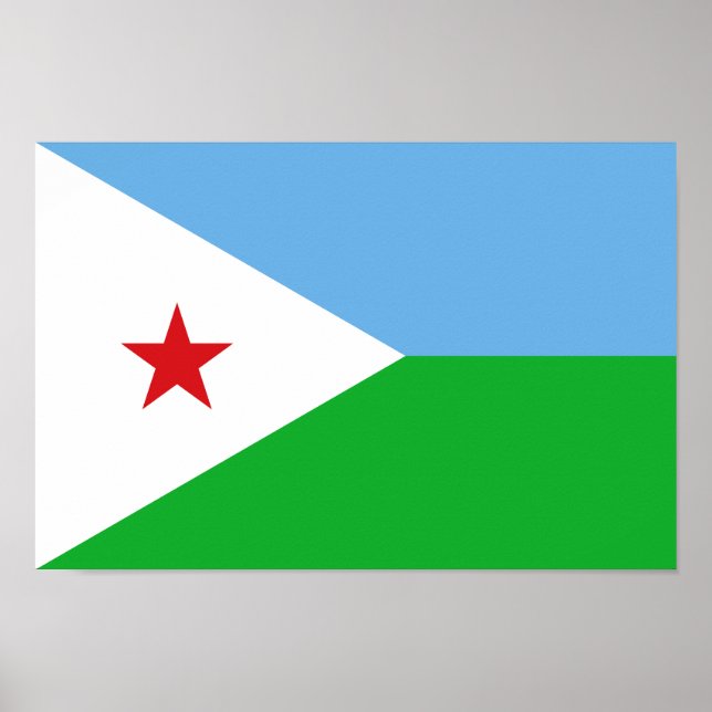 Djiboutis flagga poster (Framsidan)